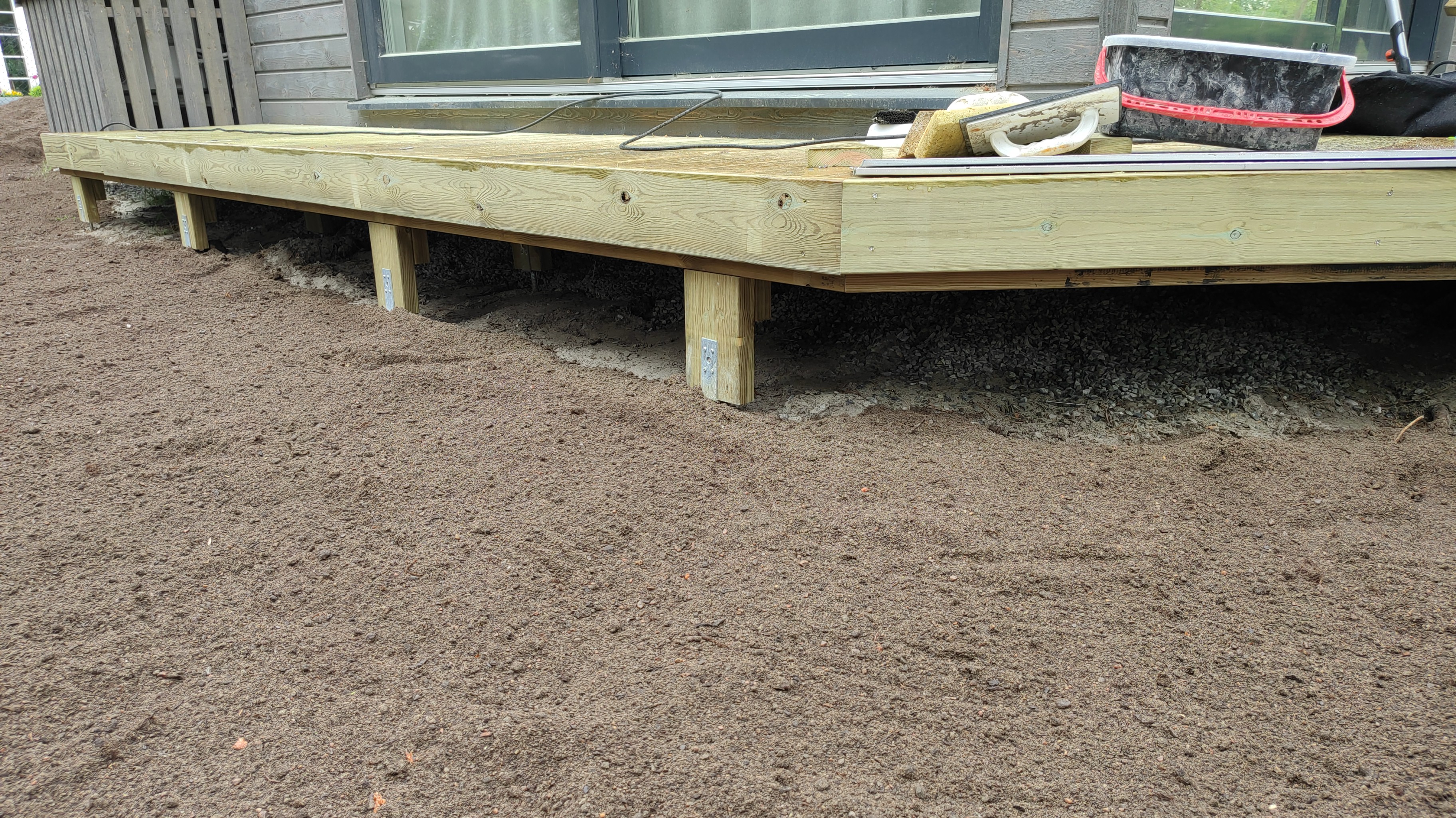 Altanbygge under konstruktion